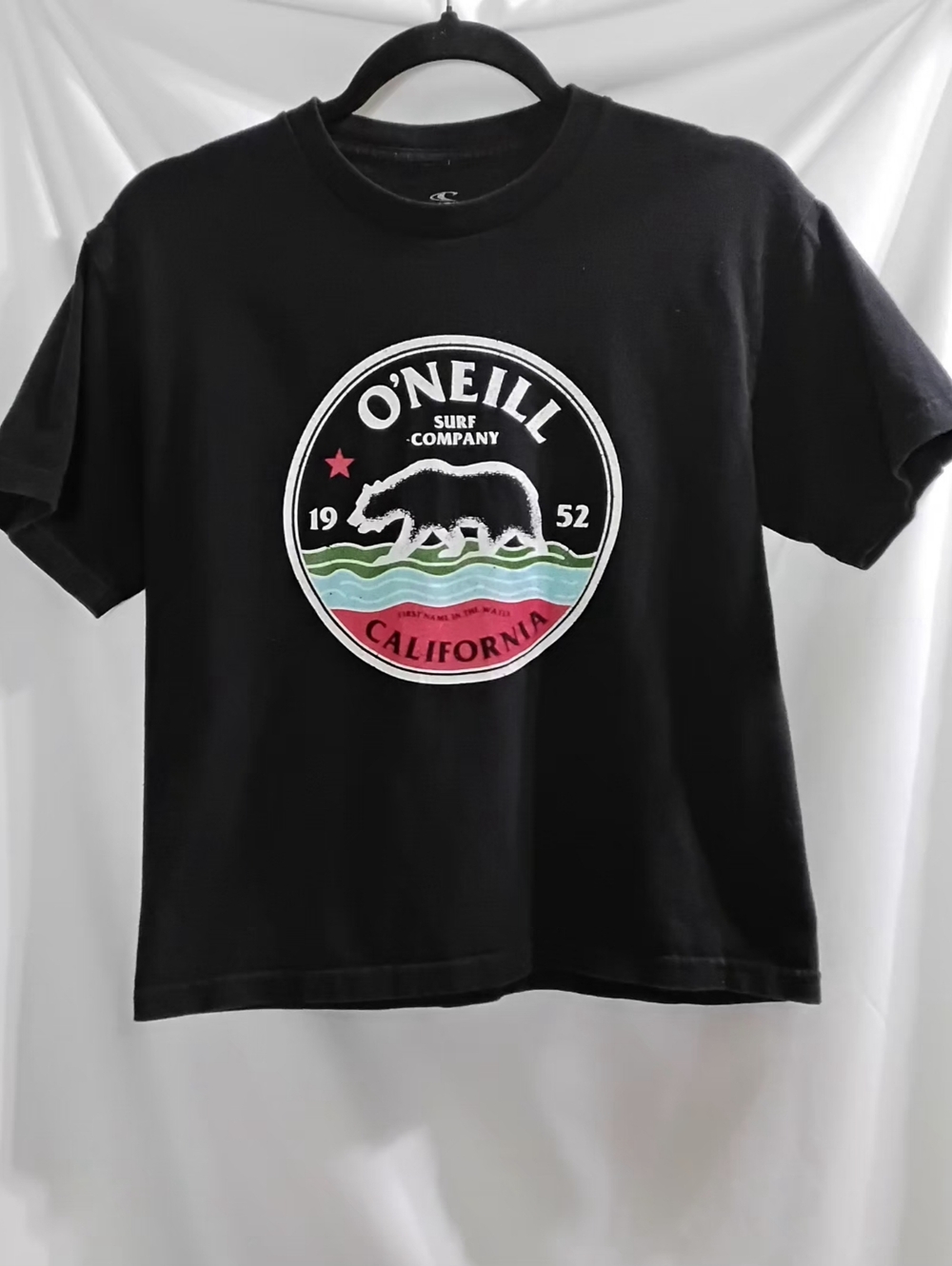 O’Neill Boys Standard Fit Black California Bear T Shirt Boys Size Medium